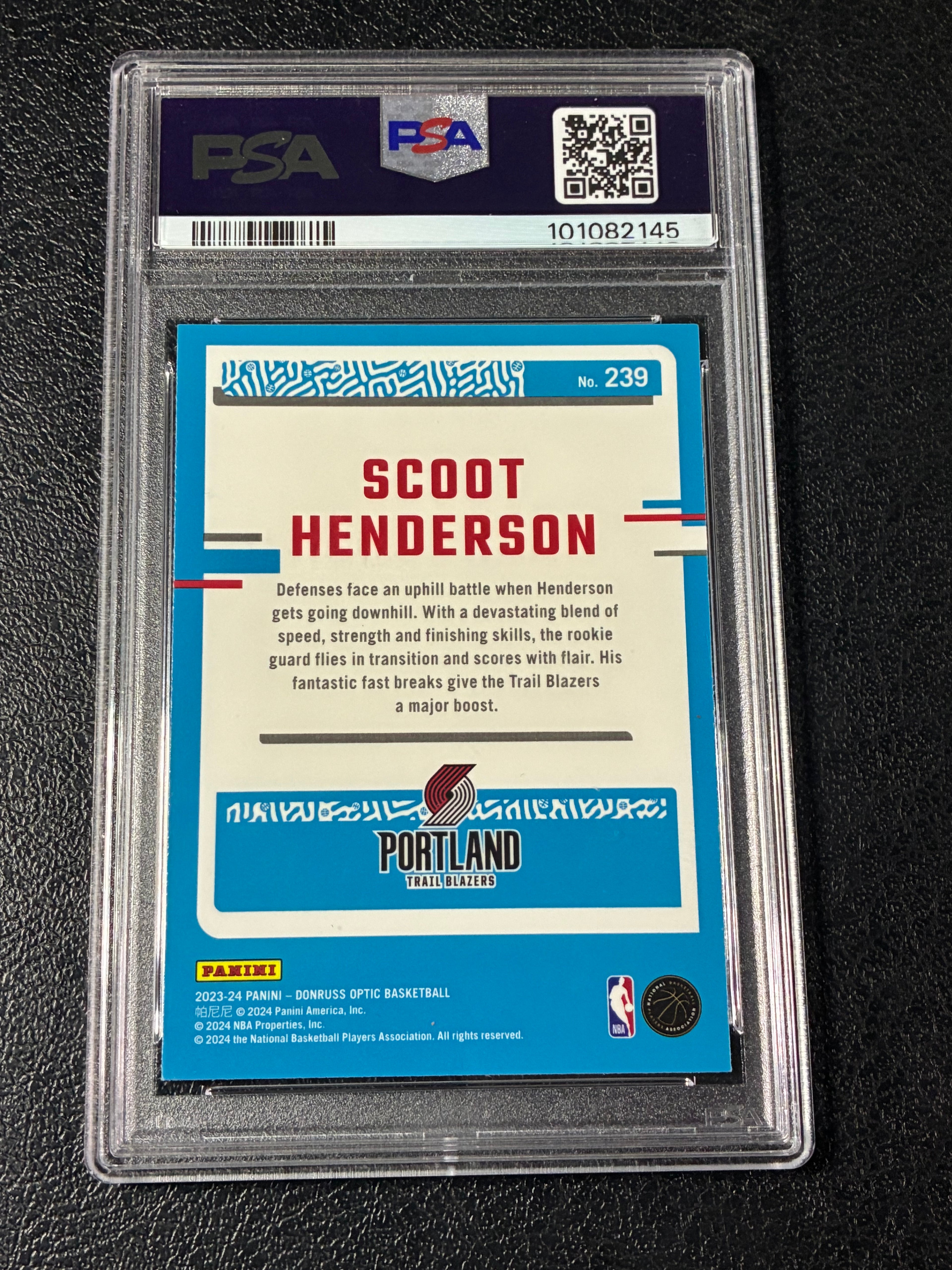 2023 Donruss Optic Scoot Henderson Rookie #239 PSA 8🔥