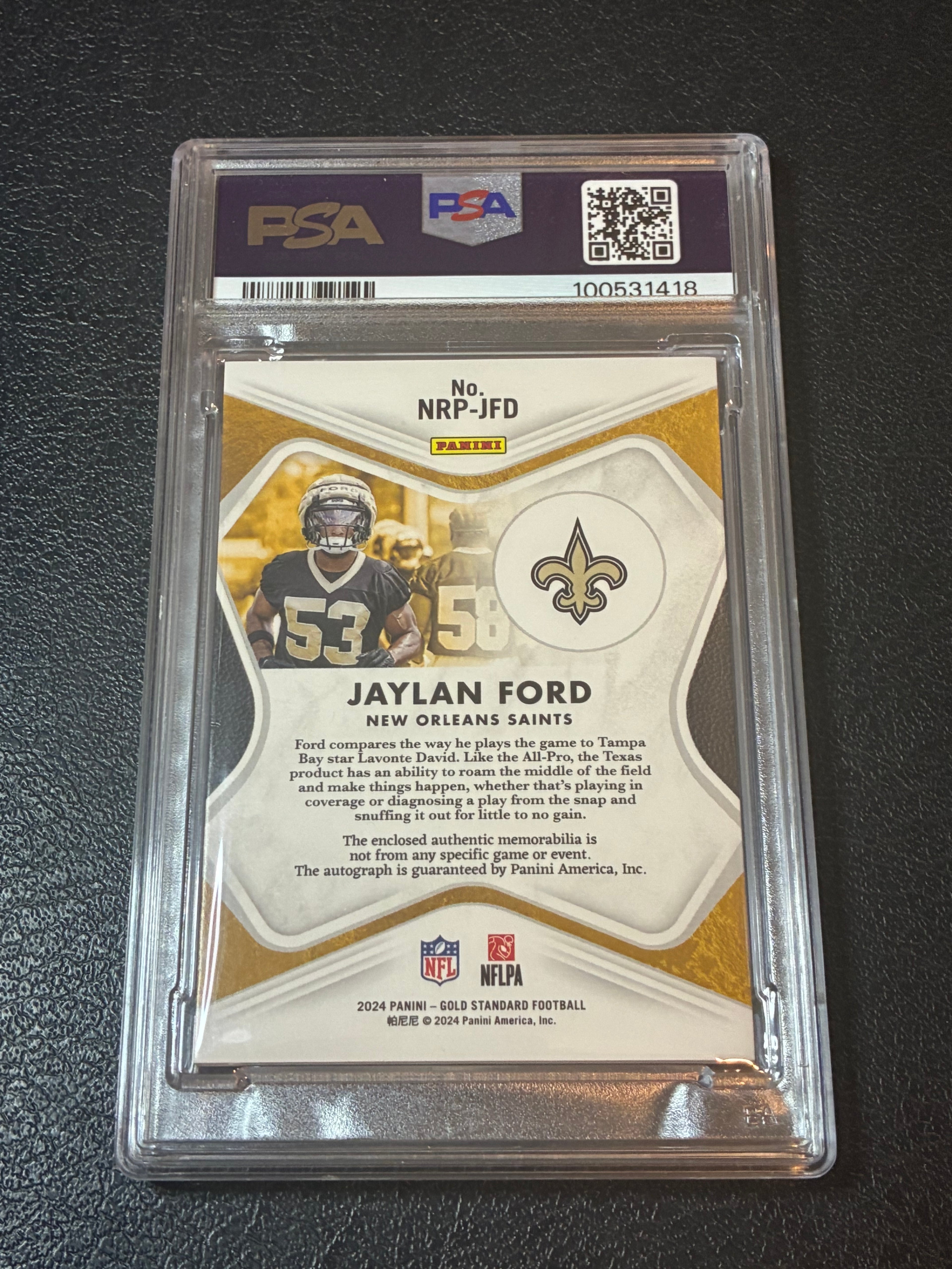 2024 Panini Gold Standard Nouveau Riche Patch Auto Jaylan Ford #NRP-JFD /89 SP🔥