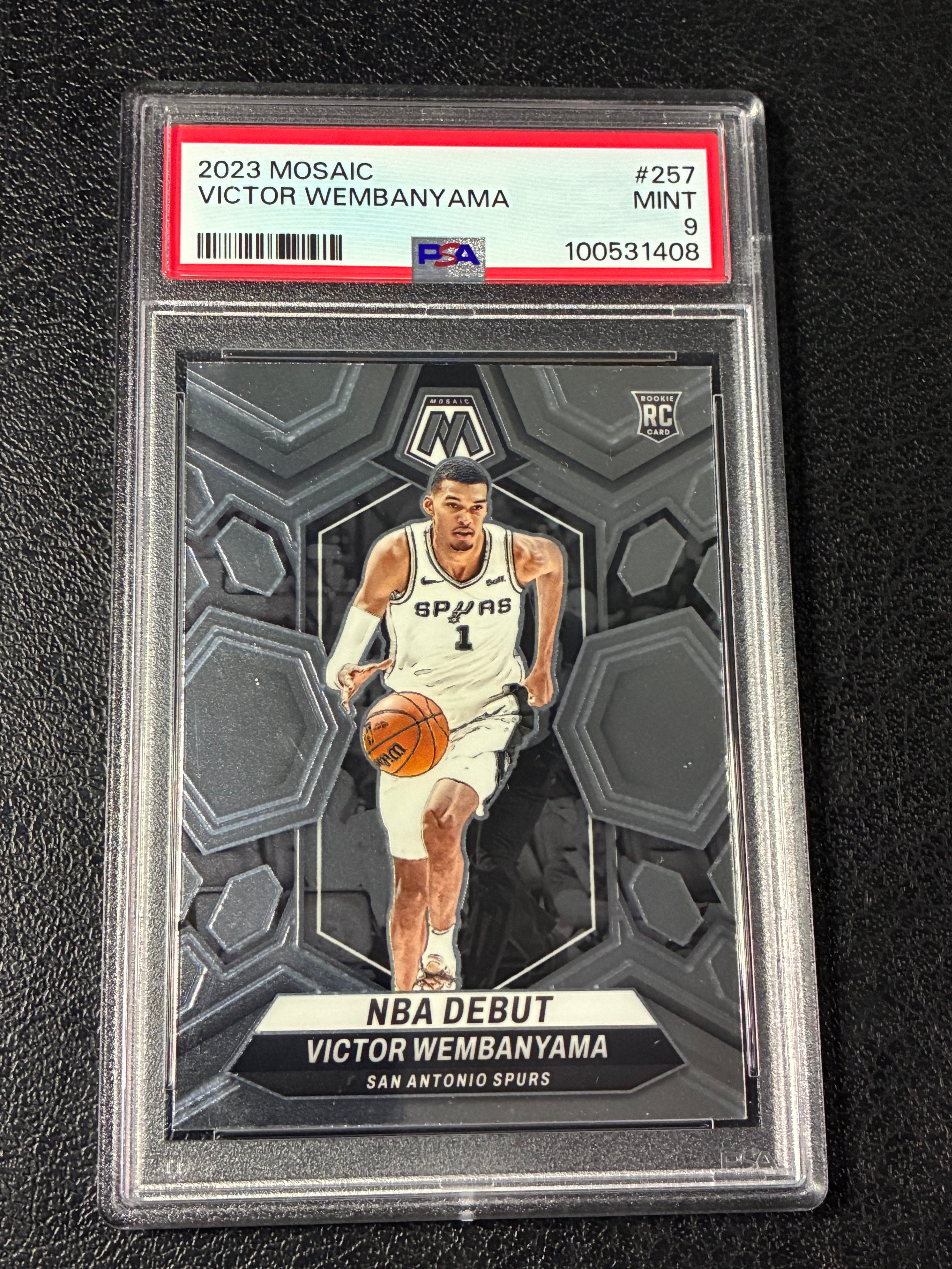 2023-24 Panini Mosaic - NBA Debut Victor Wembanyama #257 (RC) PSA 9🔥✅