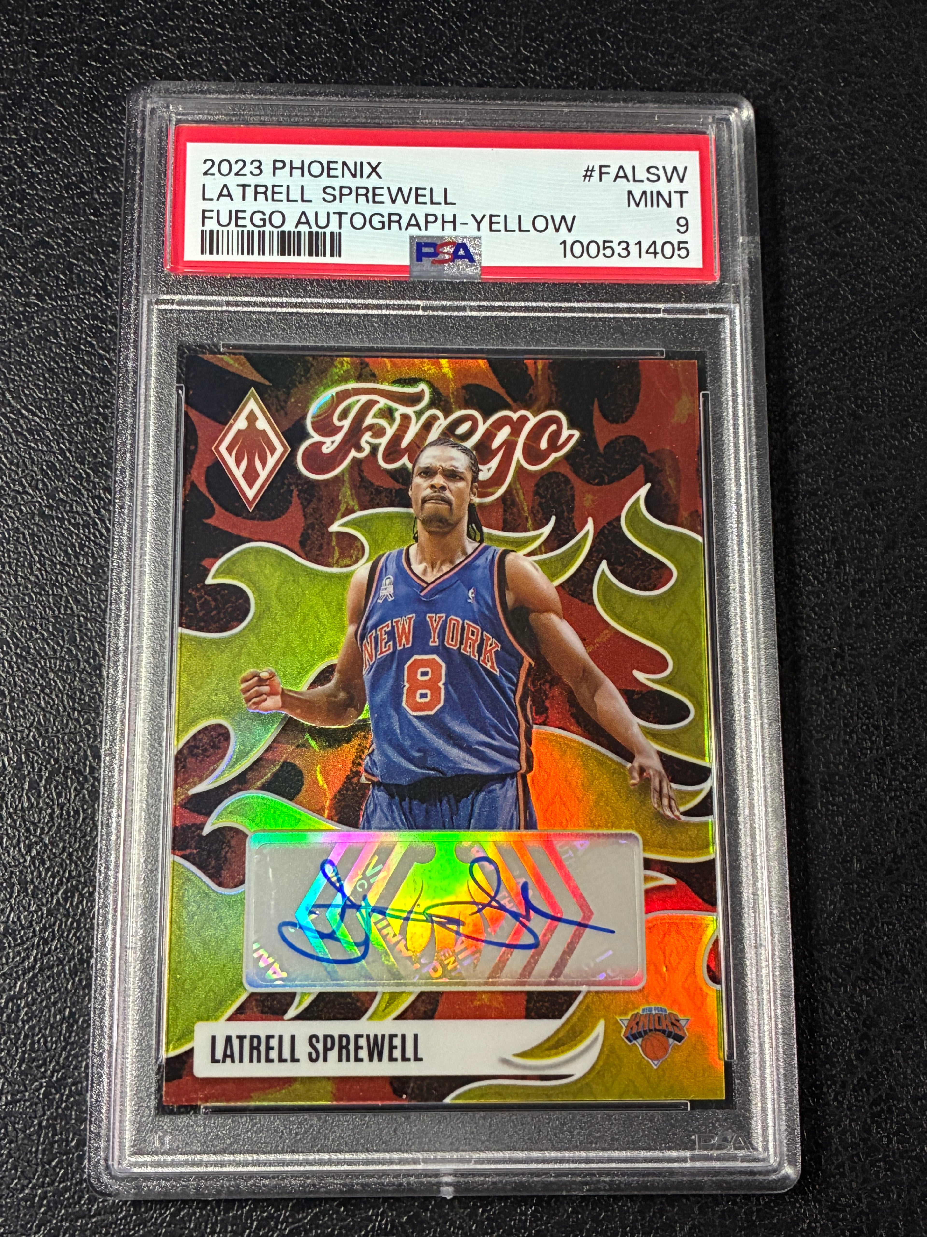 2023 Pheonix Latrell Sprewell Fuego Autograph-Yellow /35 PSA 9🔥