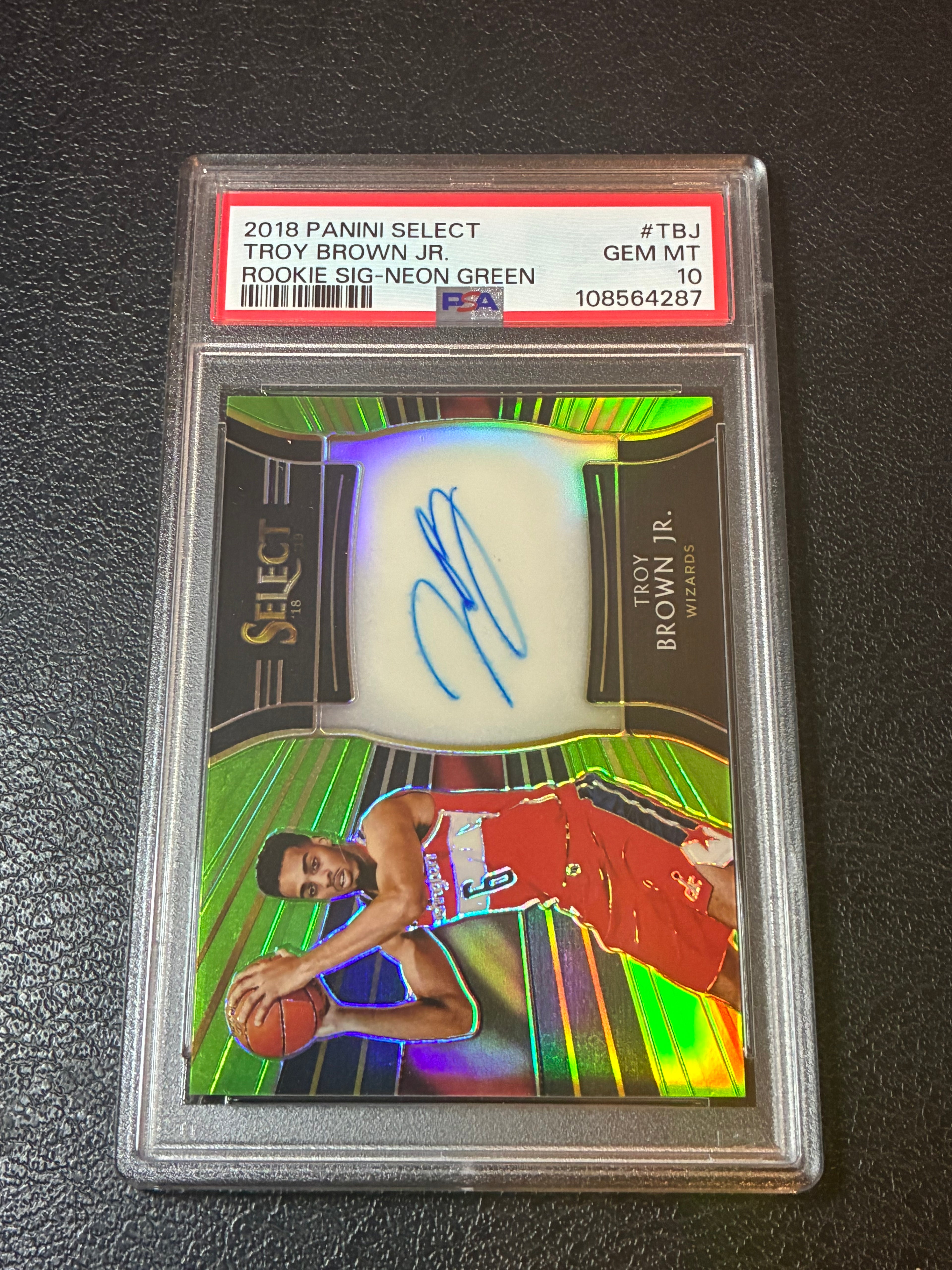 2018 Panini Select Troy Brown Jr Rookie Sig-Neon Green /99 PSA 10 Pop 2🔥