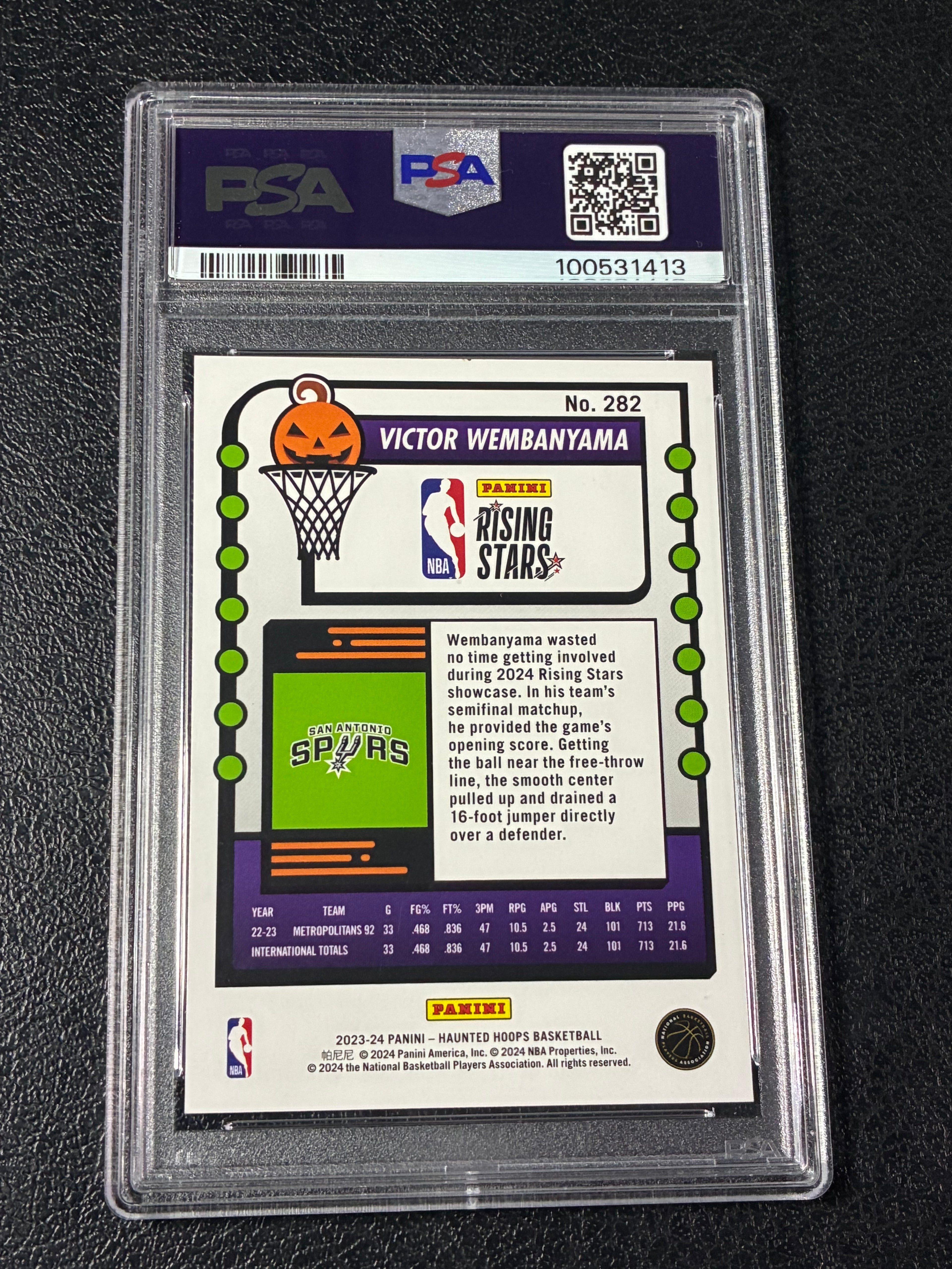 2023-24 Panini Haunted Hoops - Rising Stars Victor Wembanyama #282 Slime PSA 9🔥