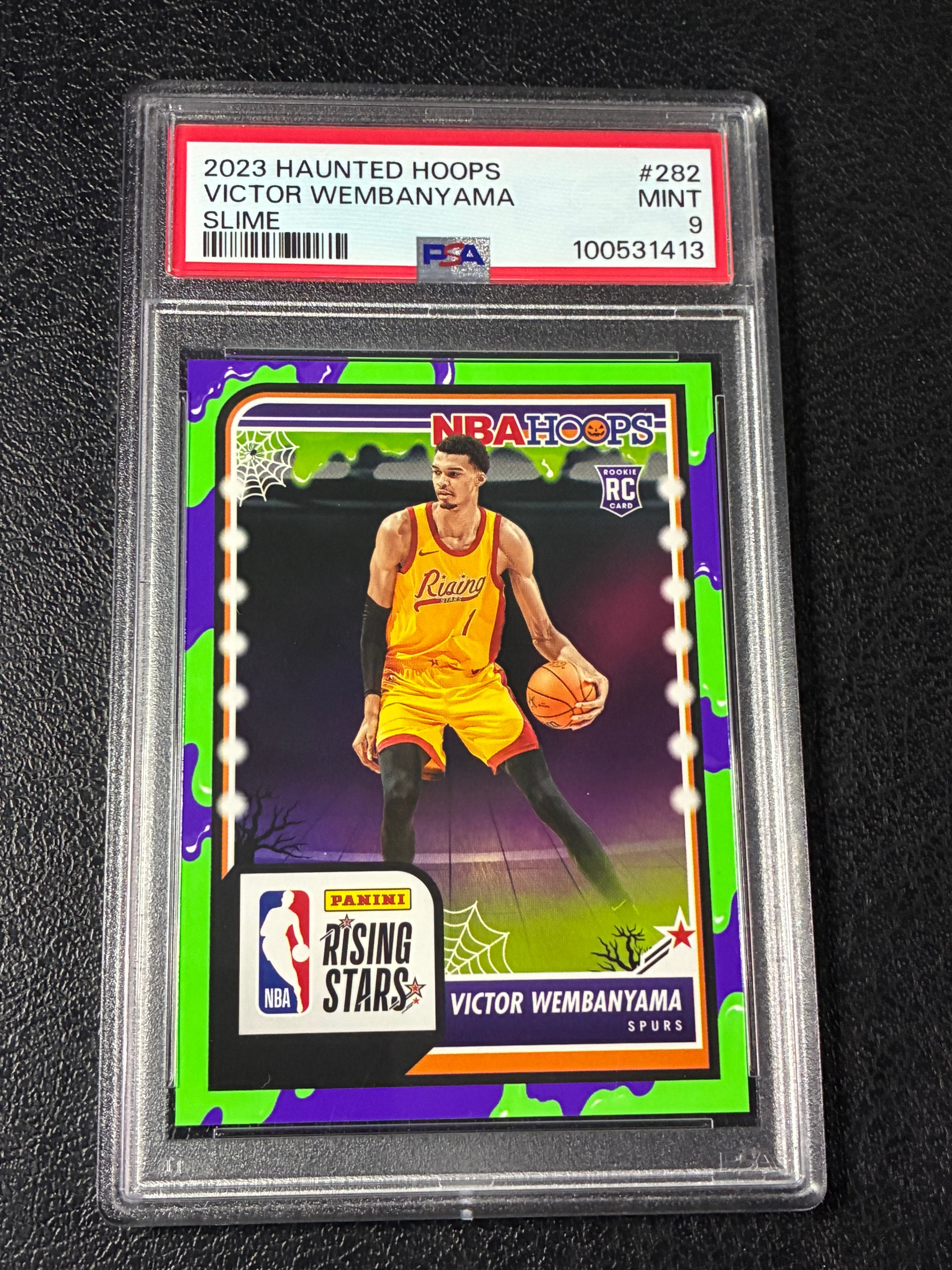 2023-24 Panini Haunted Hoops - Rising Stars Victor Wembanyama #282 Slime PSA 9🔥