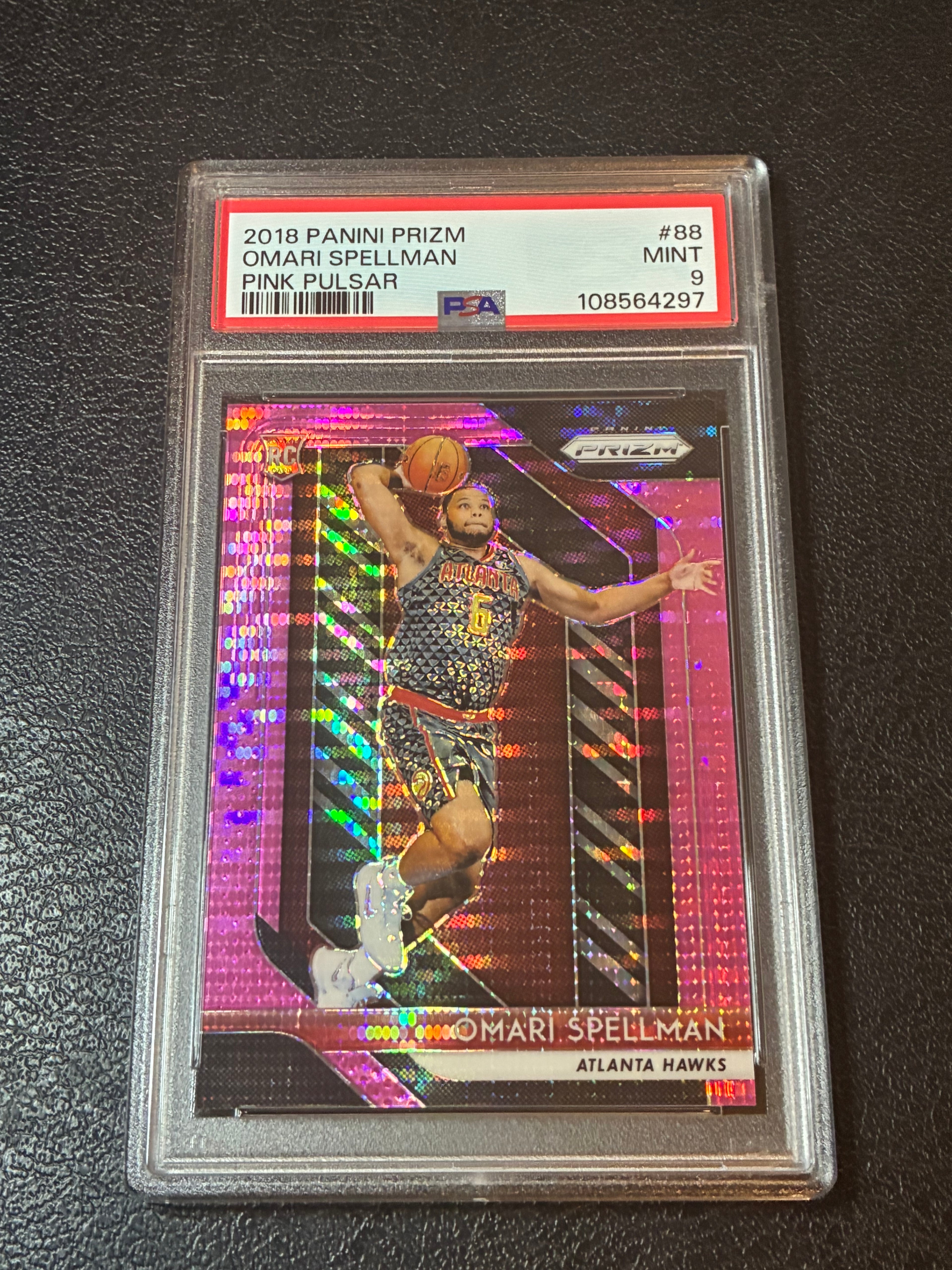 2018 Panini Prizm Omari Spellman Pink Pulsar /42 PSA 9🔥