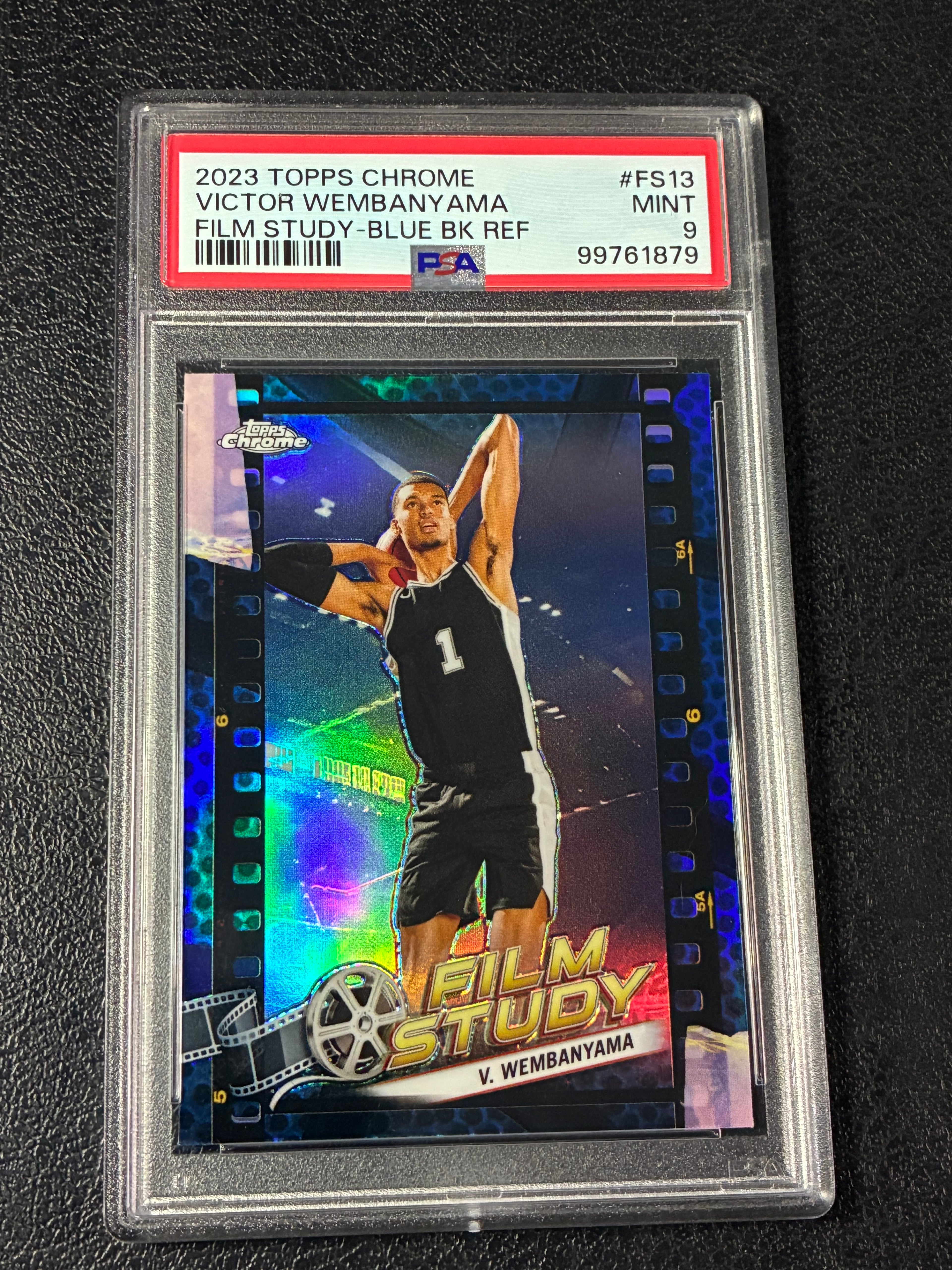 2023-24 Topps Chrome - Film Study Victor Wembanyama #FS-13 Blue Bk Ref PSA 9🔥✅