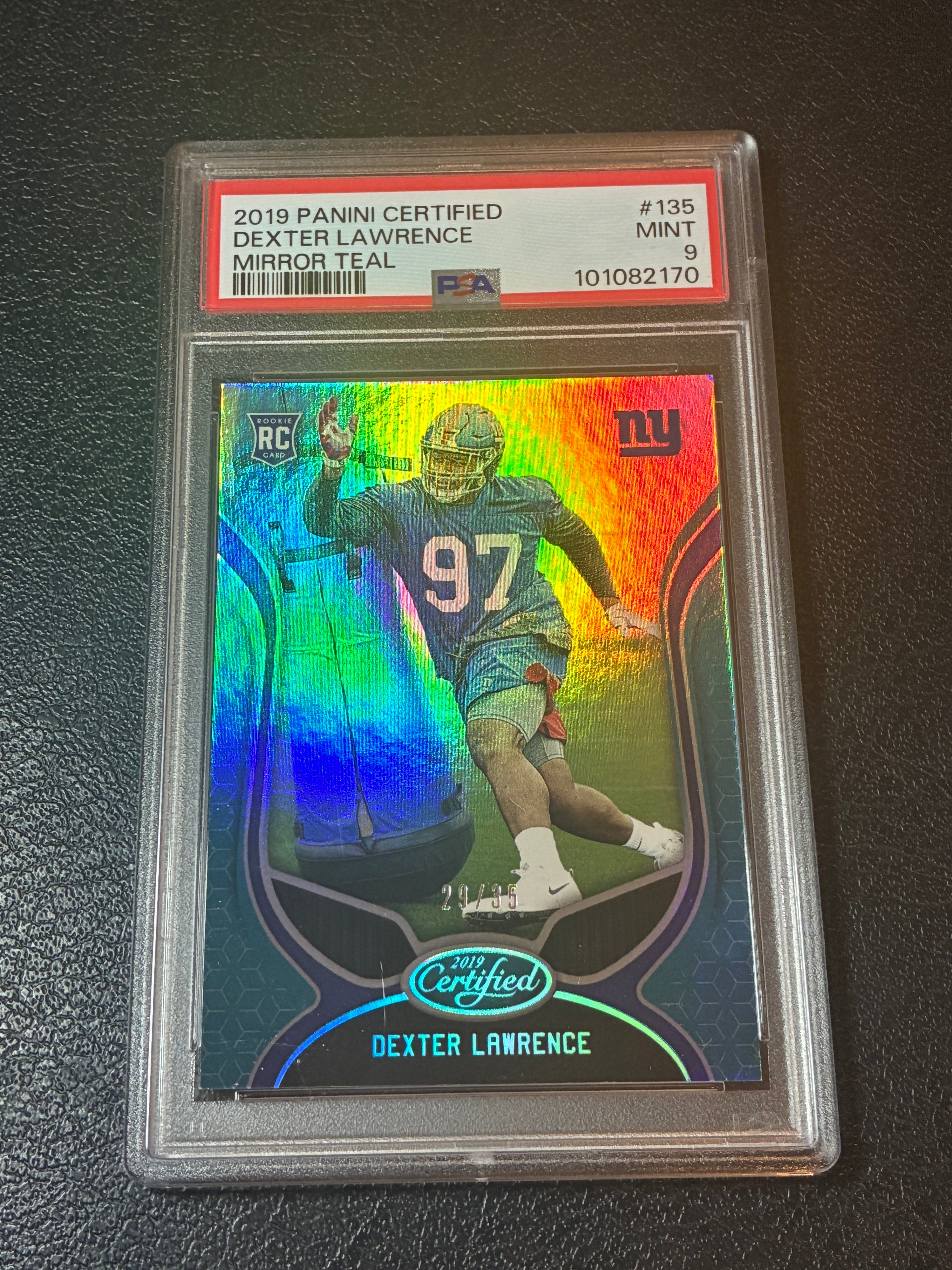 2019 Panini Certified Dexter Lawrence Mirror Teal /35 PSA 9 Pop 1🔥