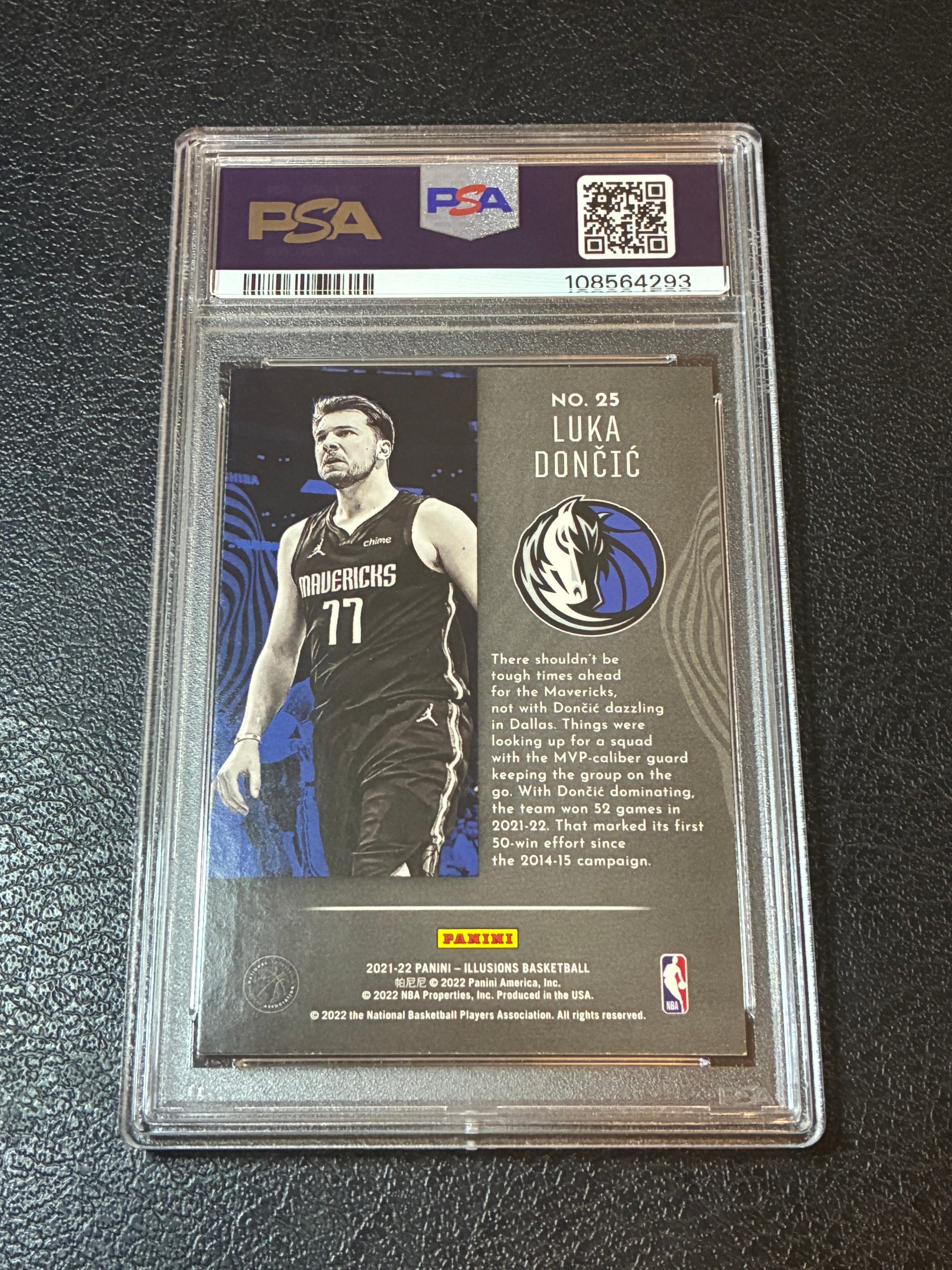 2021 Panini Illusions Luka Doncic Tough Ice PSA 7