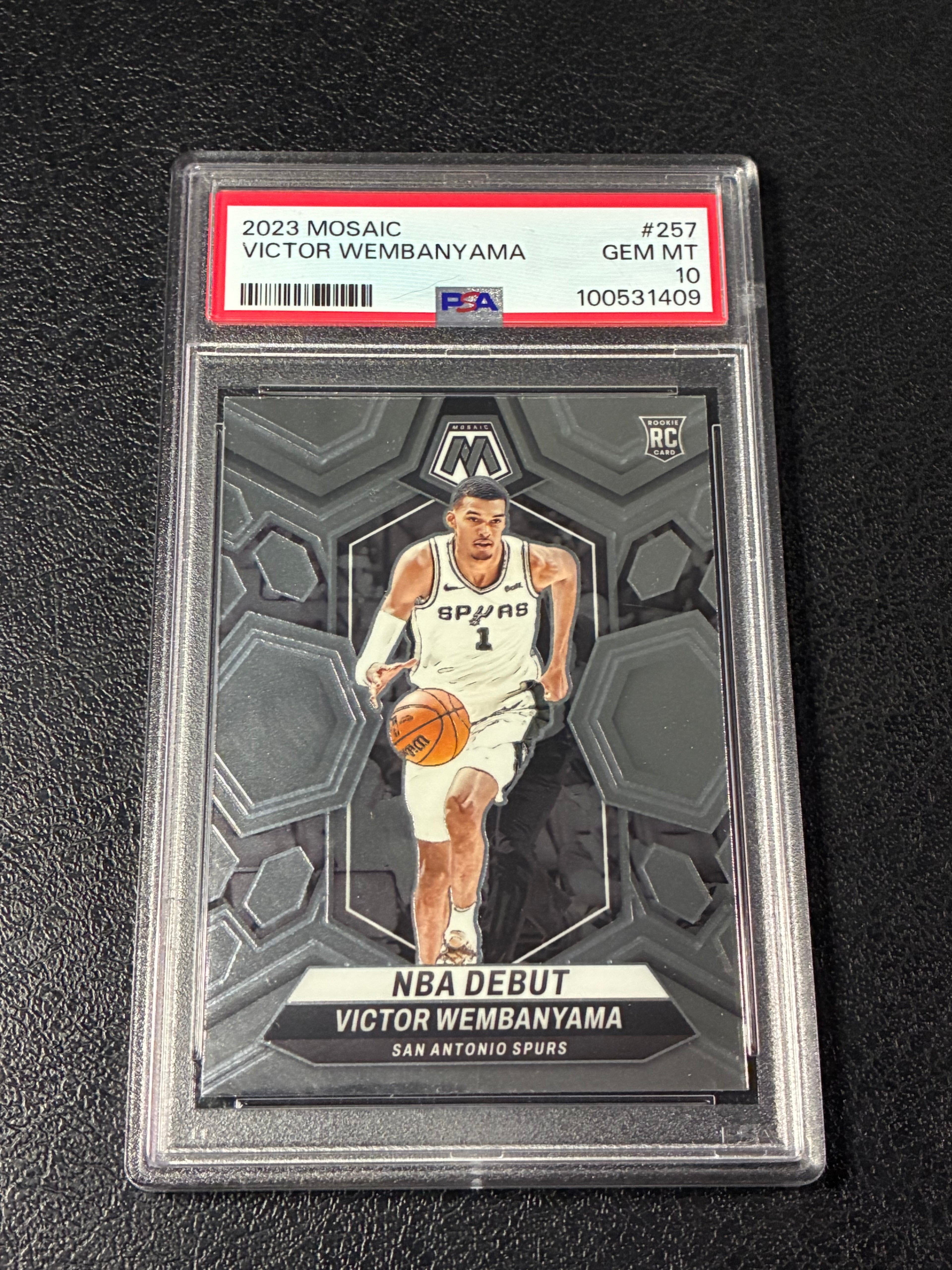 2023-24 Panini Mosaic - NBA Debut Victor Wembanyama #257 (RC) PSA 10🔥✅