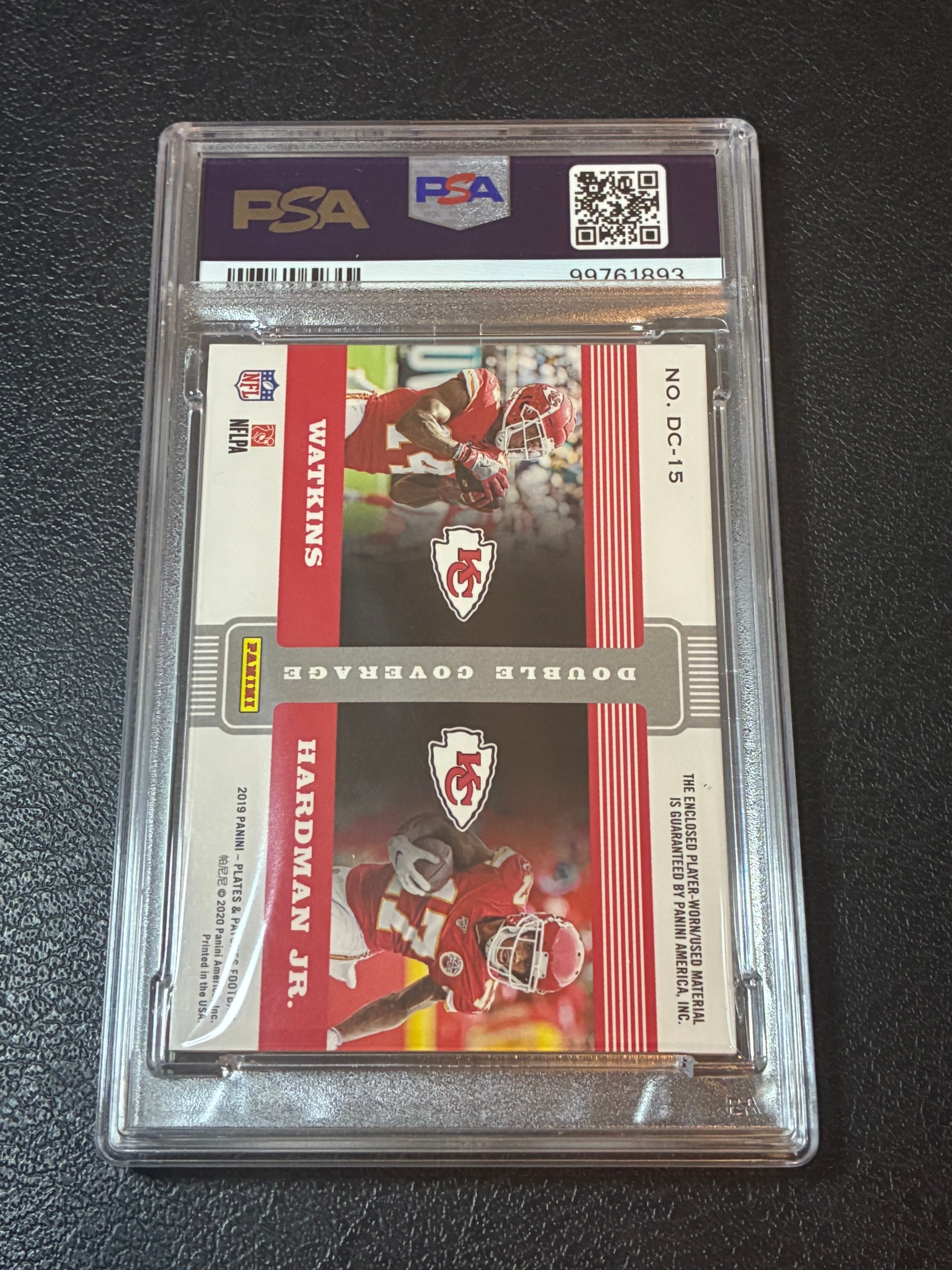 2019 Panini P&P M Hardman Jr/S Watkins Double Coverage Relics /99 PSA 7 Pop 1🔥