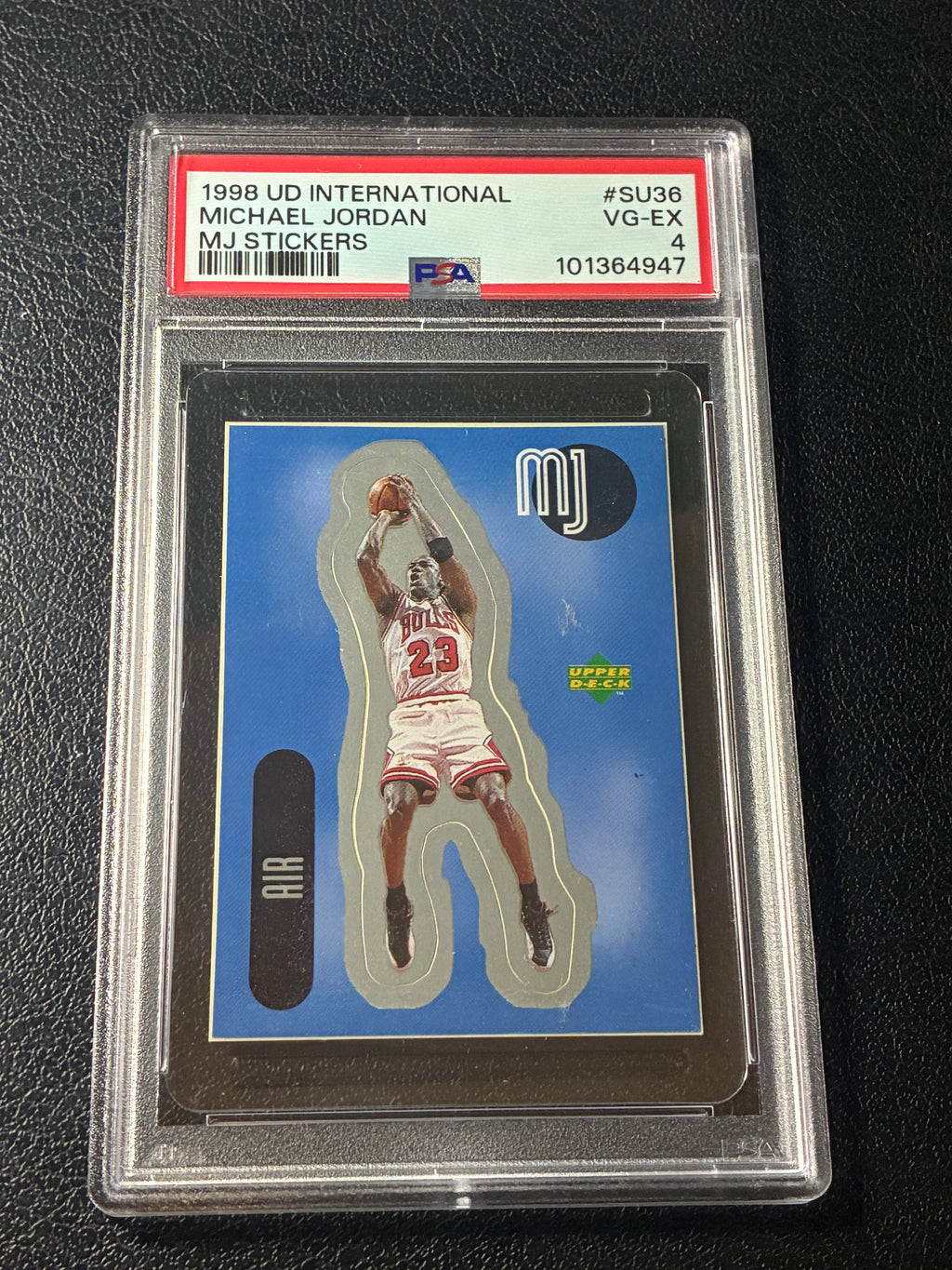 1998 Upper Deck International Michael Jordan MJ Stickers #SU36 PSA 4🔥