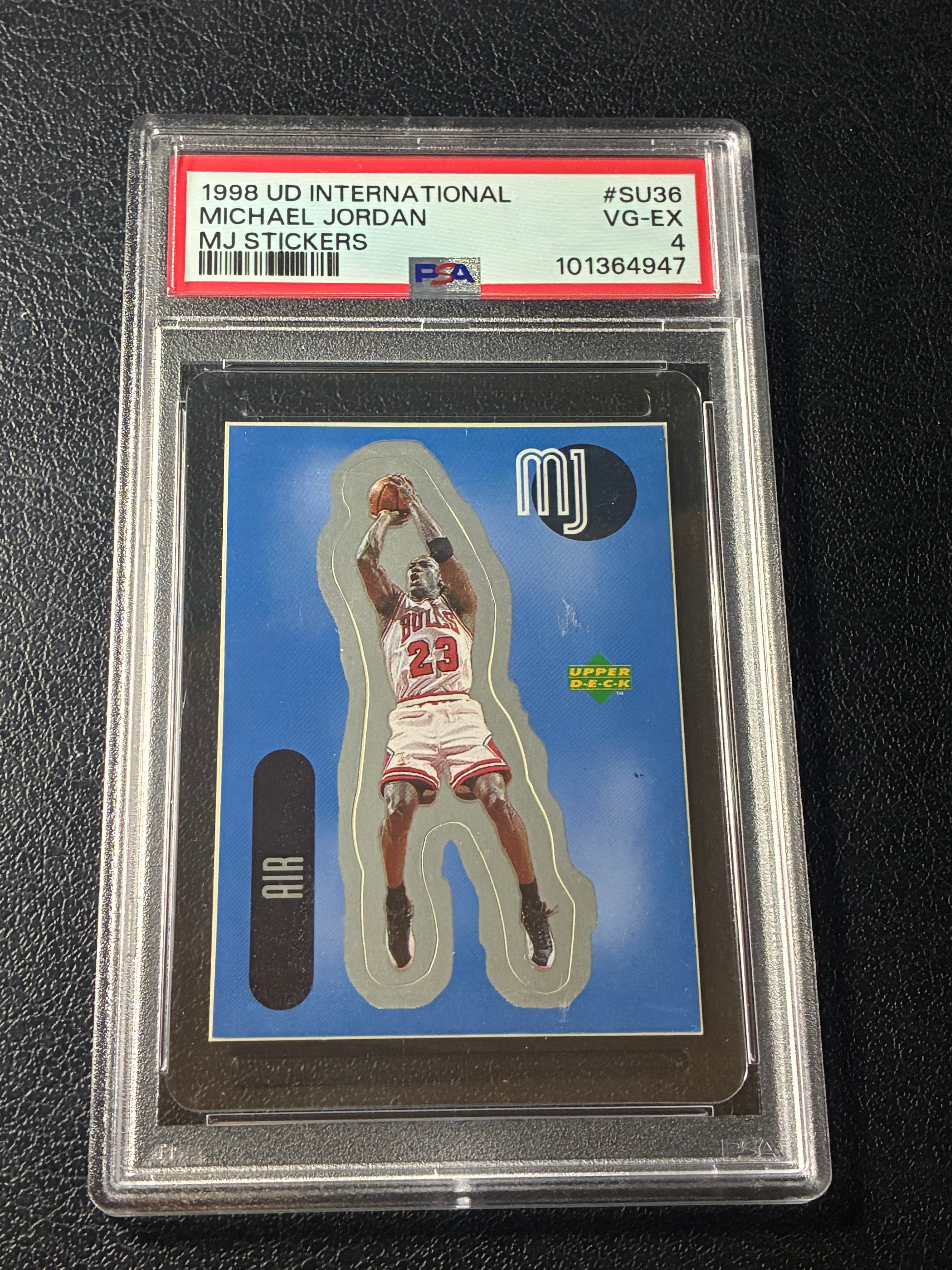 1998 Upper Deck International Michael Jordan MJ Stickers #SU36 PSA 4🔥
