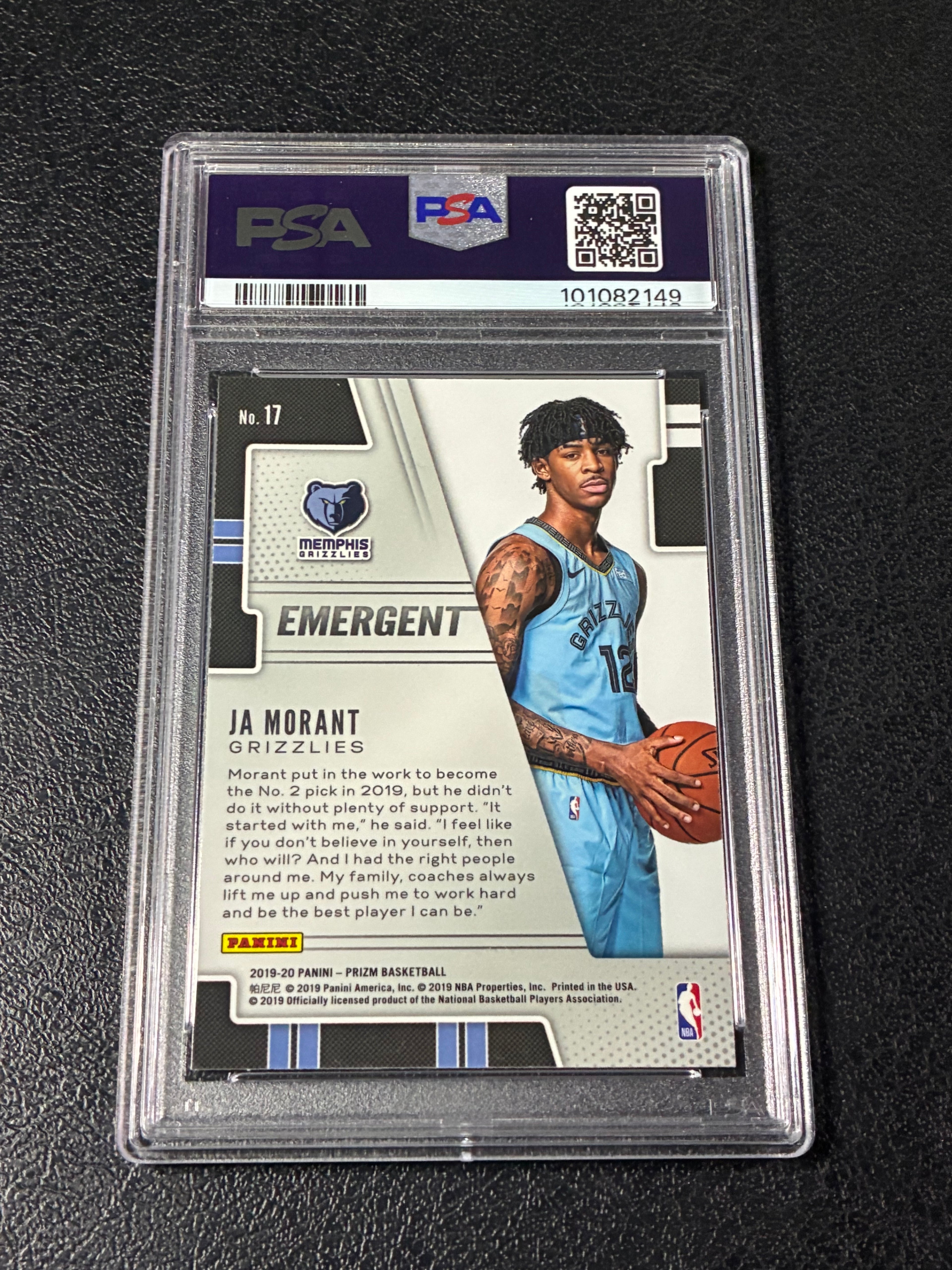 2019-20 Panini Prizm - Emergent Ja Morant #17 (RC) PSA 9🔥