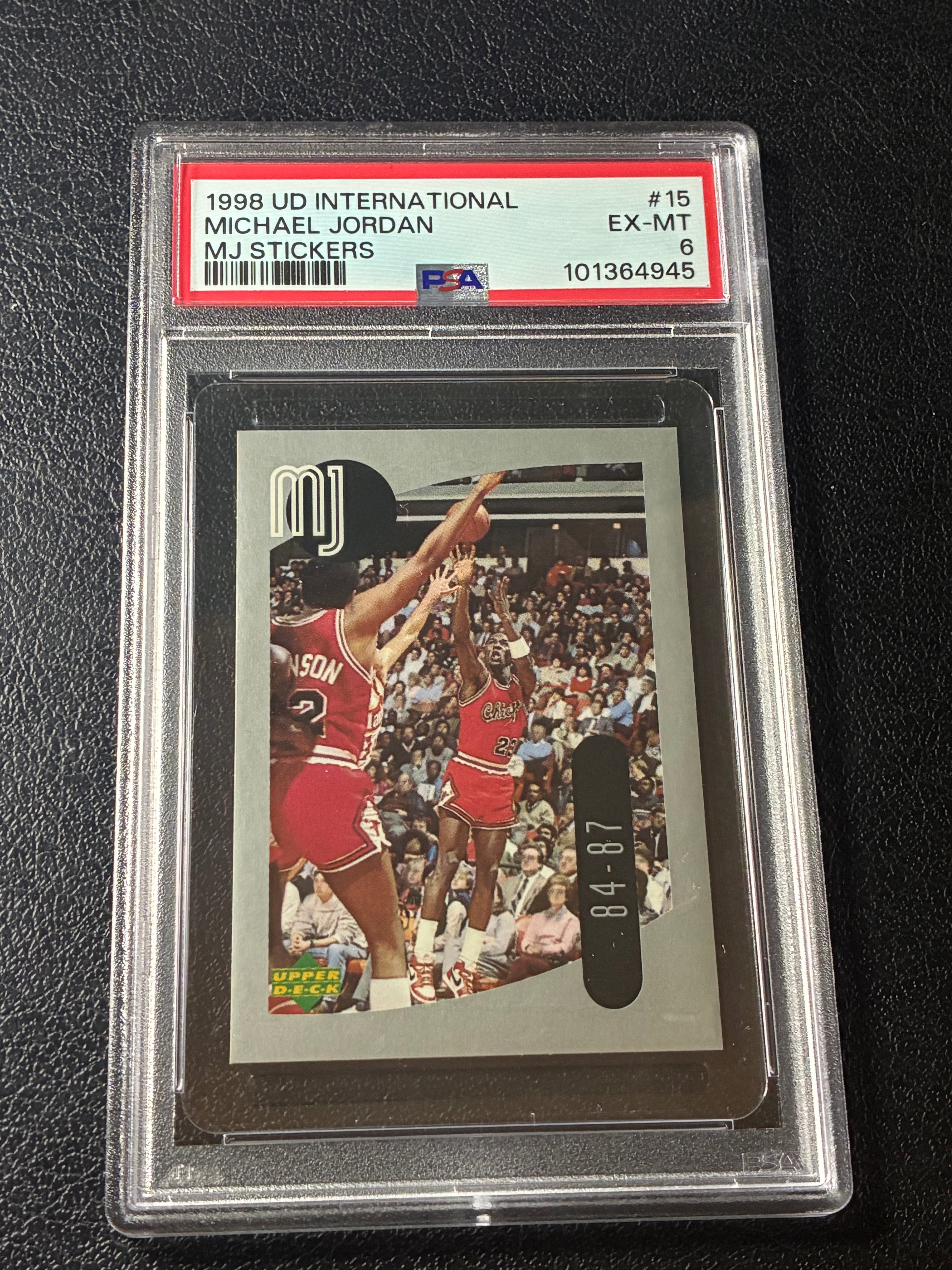 1998 Upper Deck International Michael Jordan MJ Stickers #15 PSA 6🔥