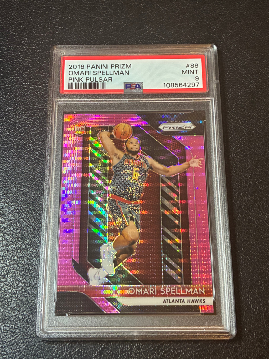 2018 Panini Prizm Omari Spellman Pink Pulsar /42 PSA 9🔥