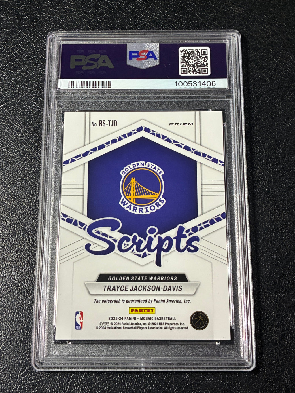 2023 Mosaic Trayce Jackson-Davis Rockie Scripts-Green Ice PSA 9 Pop 1🔥