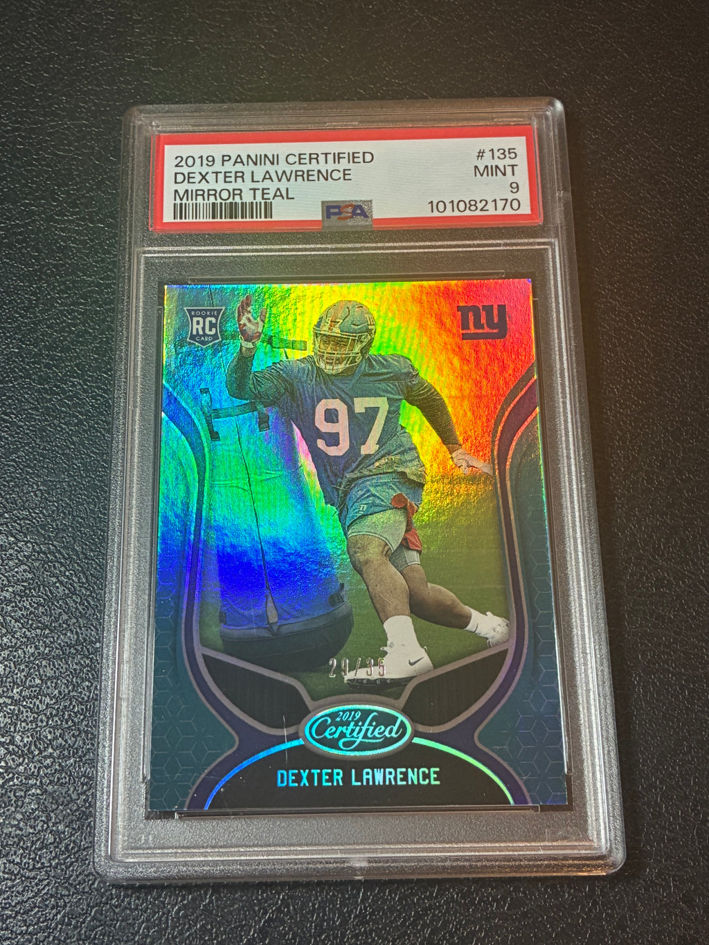 2019 Panini Certified Dexter Lawrence Mirror Teal /35 PSA 9 Pop 1🔥