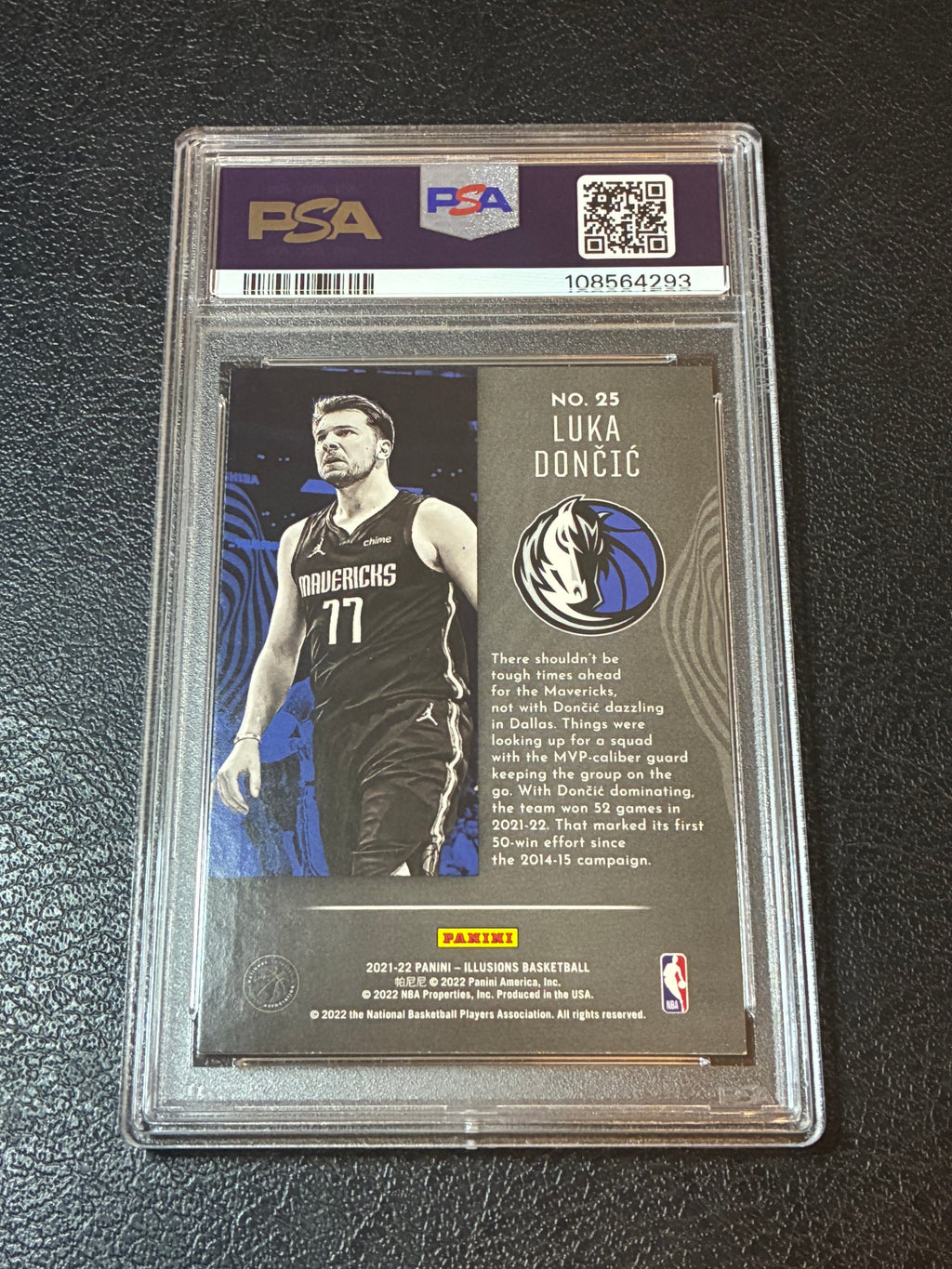 2021 Panini Illusions Luka Doncic Tough Ice PSA 7