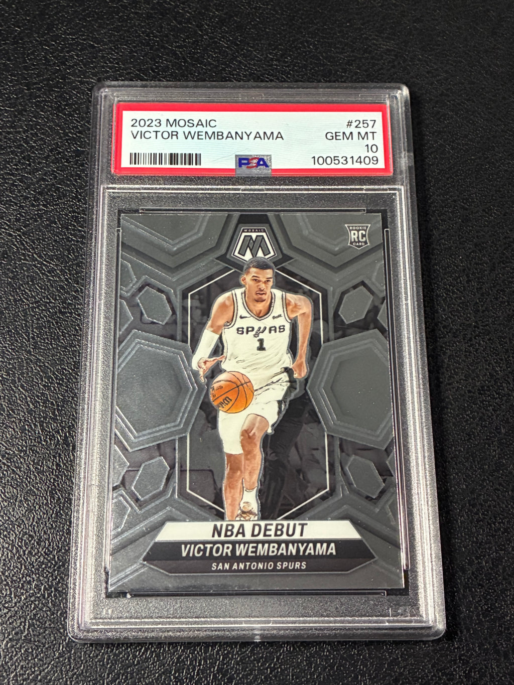 2023-24 Panini Mosaic - NBA Debut Victor Wembanyama #257 (RC) PSA 10🔥✅